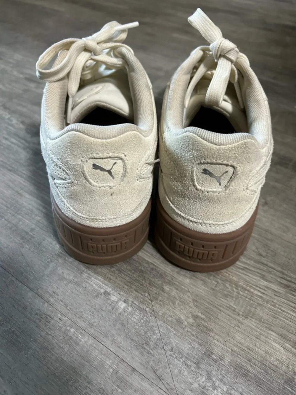 Puma Karmen 11 Suede Idol Platform Sneakers Size 9.5 Cream - Picture 5 of 7